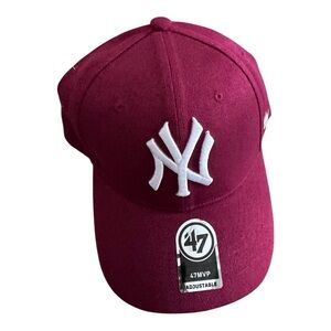 ’47 MVP New York Yankees Adjustable Hat Burgundy OSFA Genuine MLB
